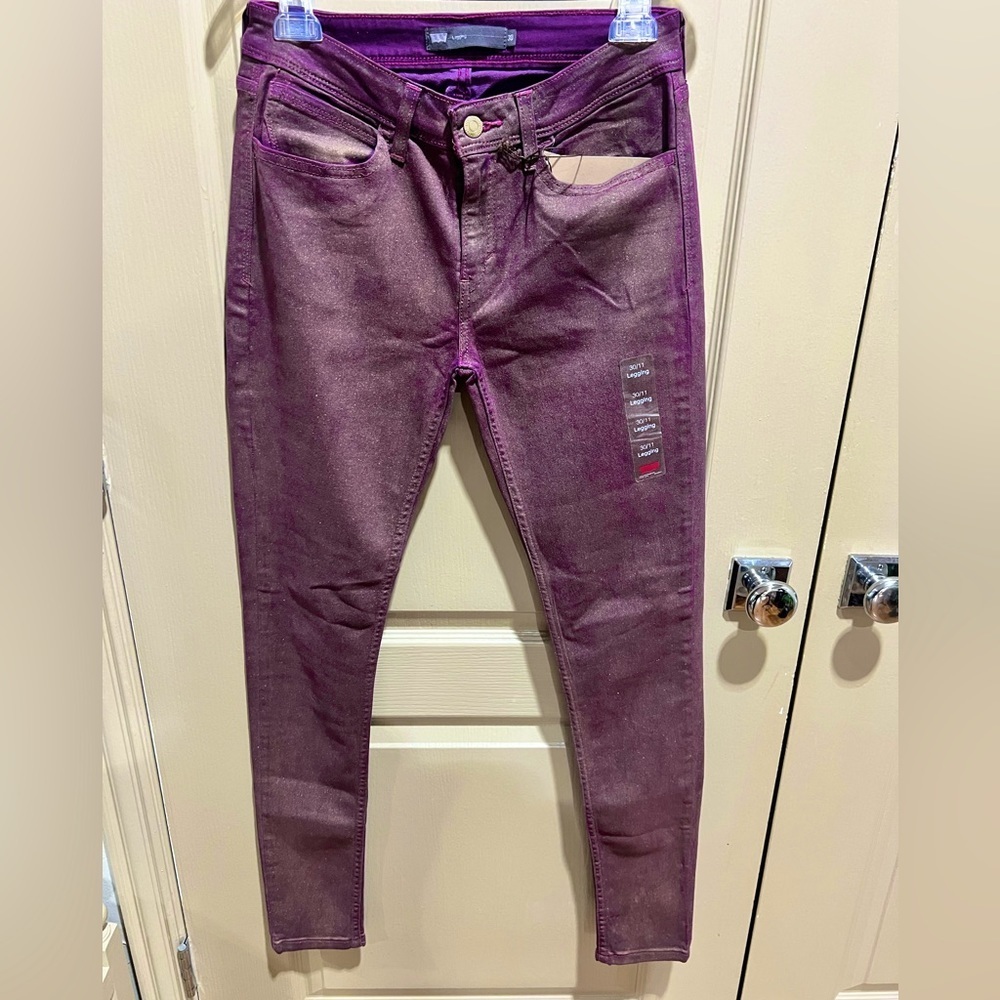 NWT Levi's Women's Purple & Gold Sparkle Jeggings, 30 / 11